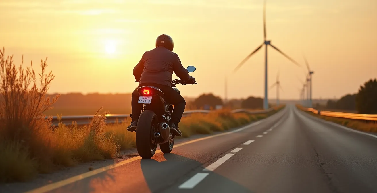 Técnica de conducción contra viento lateral en autopista